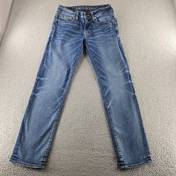 American Eagle Jeans Mens 29x32 Blue Slim Straight Next Level Flex Denim Pants - Picture 1 of 16